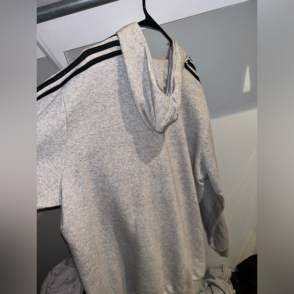 -Gray and black Adidas Hoodie- - Picture 3 of 3